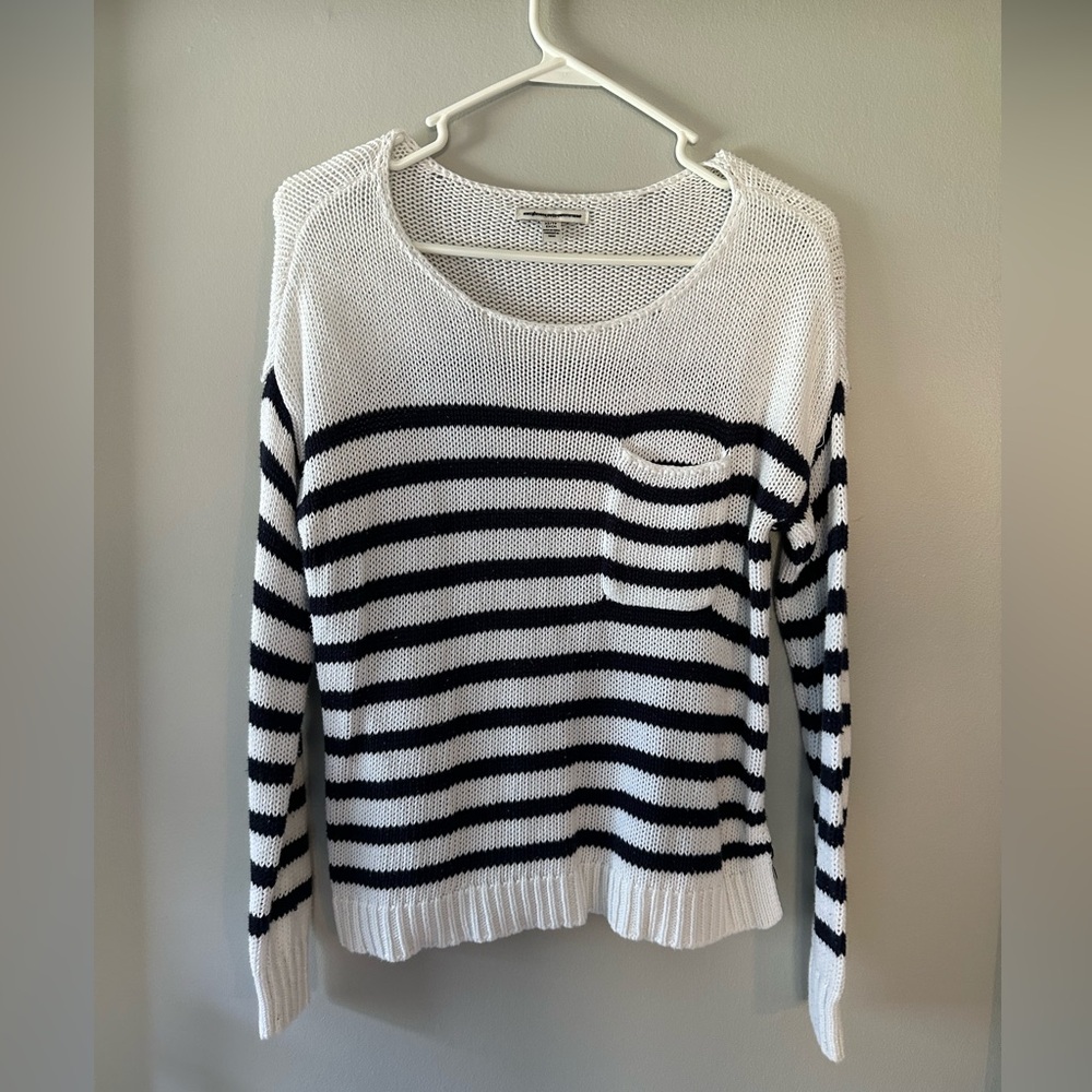 American eagle navy striped sweater